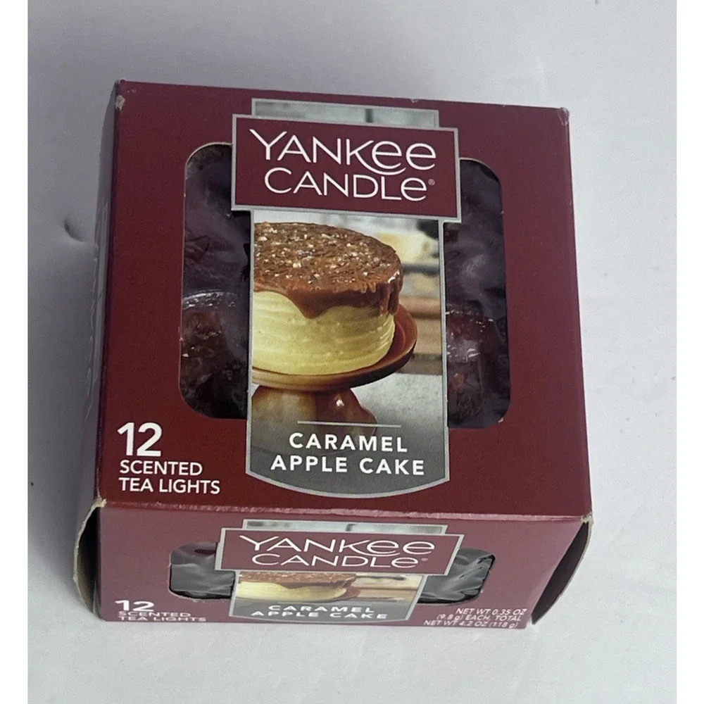 Yankee Candle Caramel Apple Cake 12 Scented Tea Lights Retired Fall USA